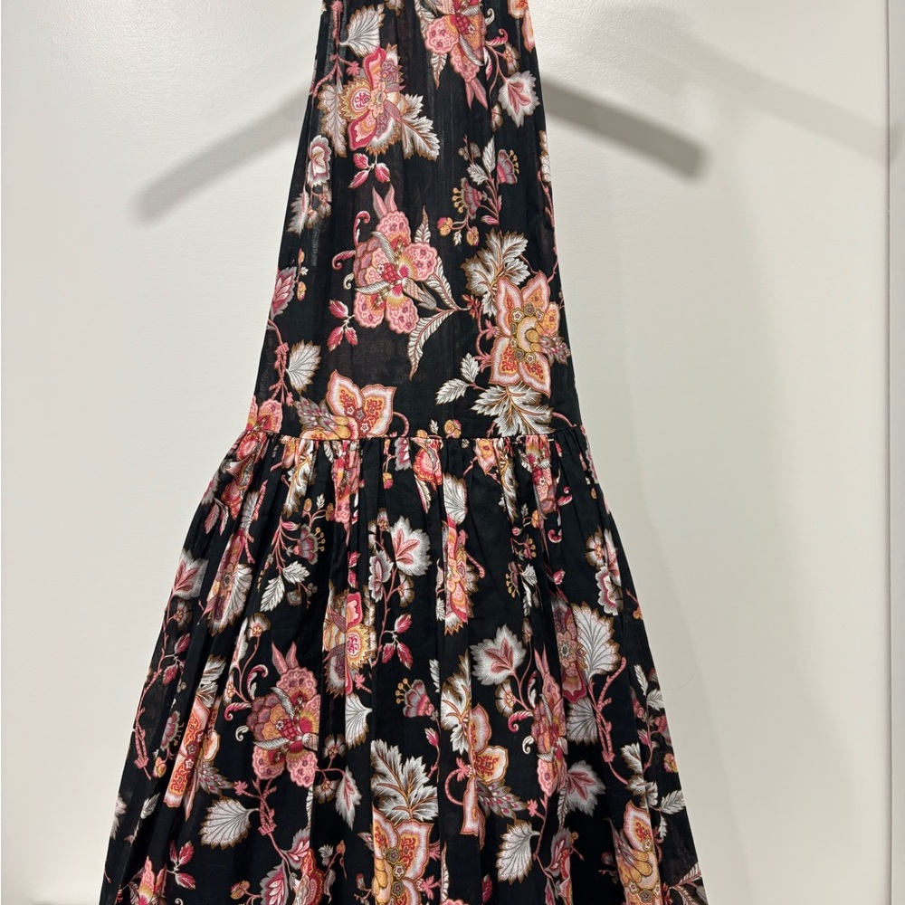 Monteau Women Dress Size  Large Black With  Floral pink shoulder